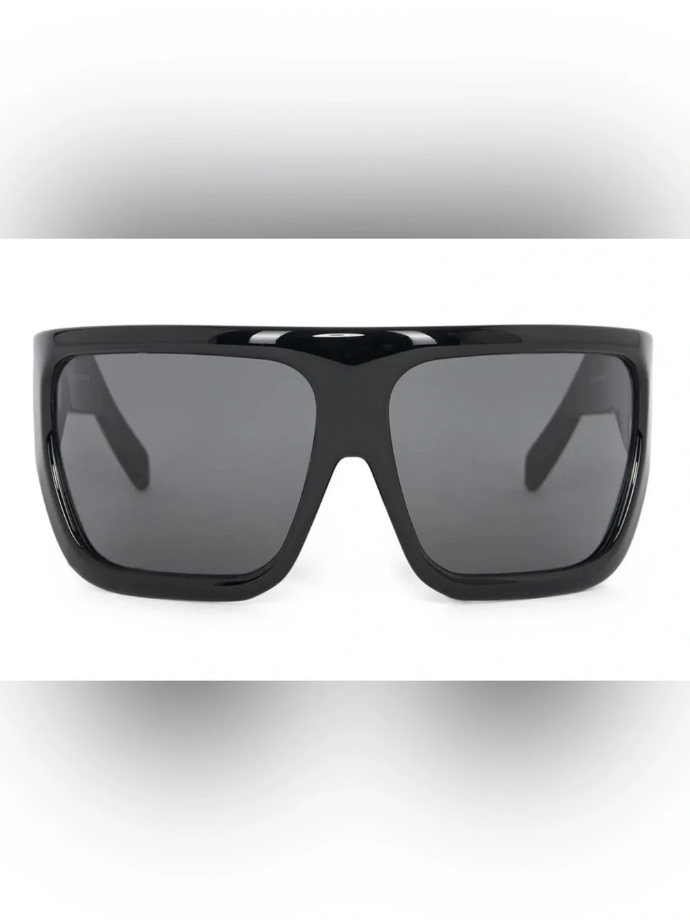 Rick Owens Davis Shield Sunglasses in Glossy Black
